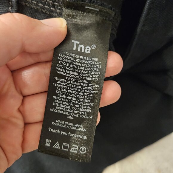 TNA Artizia Black Wide Leg Cotton High Waisted Jeans Size 4 Trendy Neutral - Picture 16 of 16